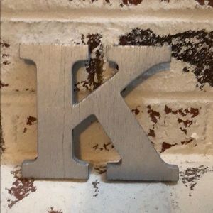 Silver wooden Letter K